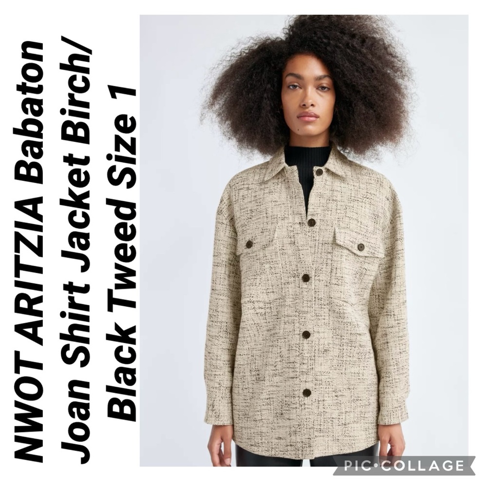 Joan Shirt Jacket - Black Tweed